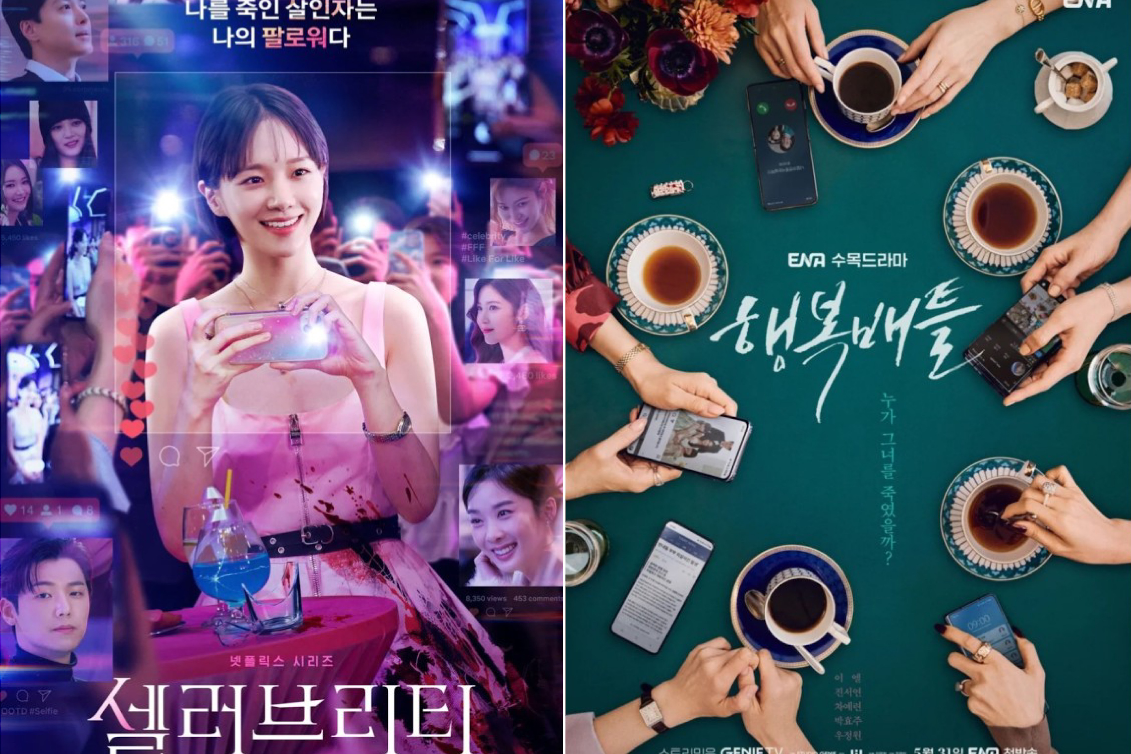 Posters of "Celebrity" and "Happiness battle"